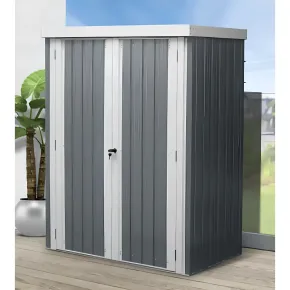 Casetta Big Box Giardino 140x81x180H cm Acciaio Antracite Doppia Porta 2