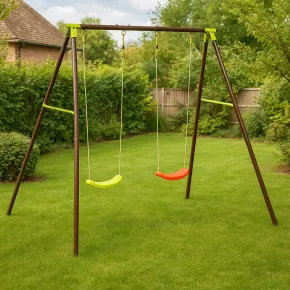 Altalena in acciaio 2 Posti Seggiolino a Tavoletta da Bambini Giardino | BricoShop24 2