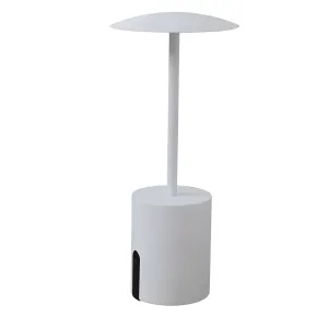 Lampada da Tavolo Ricaricabile Bianca con Regolatore di Luminosità