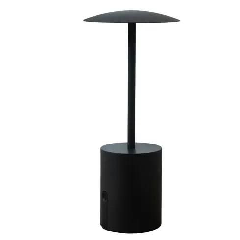 Lampada da Tavolo Ricaricabile Nera con Regolatore di Luminosità