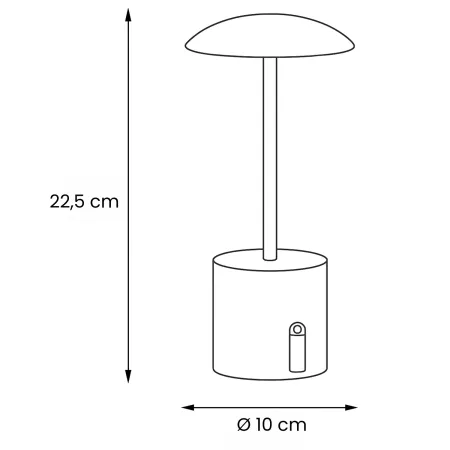 Lampada da Tavolo Ricaricabile Nera con Regolatore di Luminosità