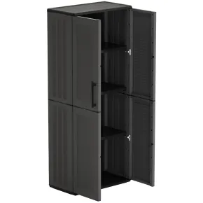 Armadio Alto 68x37x163 cm da Esterno e Interno 3 Ripiani Regolabili 2
