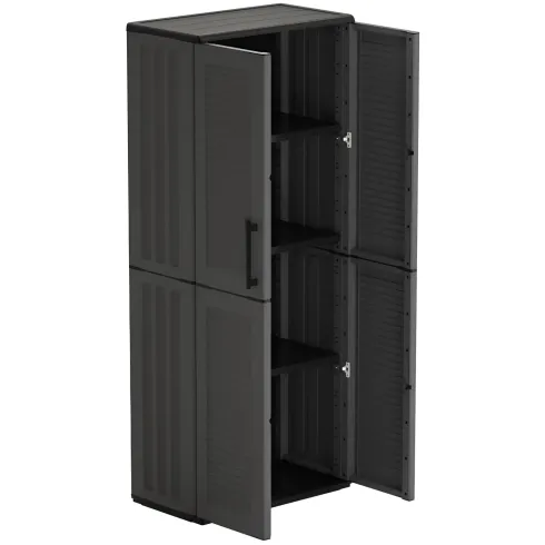 Armadio Alto 68x37x163 cm da Esterno e Interno 3 Ripiani Regolabili