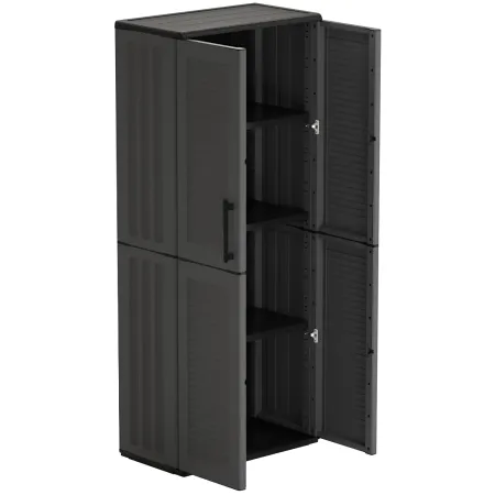 Armadio Alto 68x37x163 cm da Esterno e Interno 3 Ripiani Regolabili