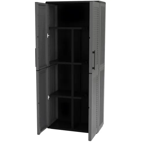 Armadio Alto 68x37x163 cm da Esterno e Interno 3 Ripiani Regolabili