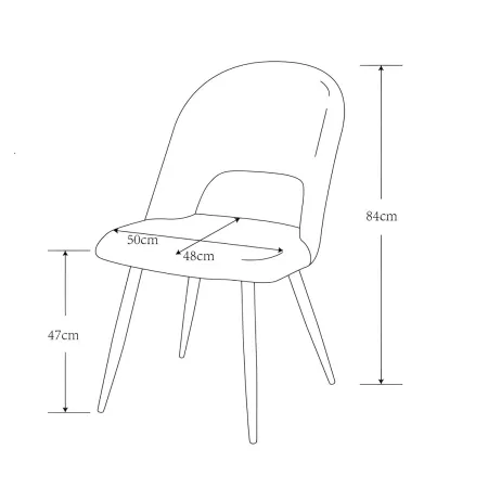 Set 2 Sedie da Interno Imbottite in Tessuto Grigio con Gambe Nere