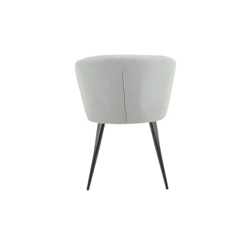 Set 2 Sedie da Interno Imbottite in Tessuto Grigio Chiaro Gambe Nere