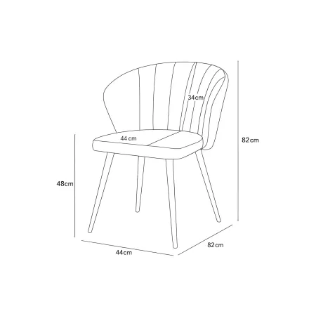 Set 2 Sedie da Interno Imbottite in Tessuto Grigio Chiaro Gambe Nere