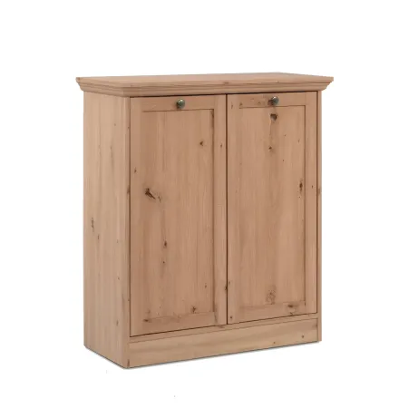 Credenza 2 Ante 80x35x90 cm Legno Rovere Anticato con Ripiani Interni