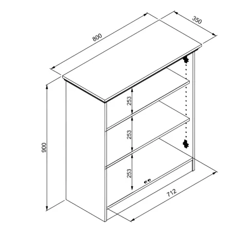 Credenza 2 Ante 80x35x90 cm Legno Rovere Anticato con Ripiani Interni