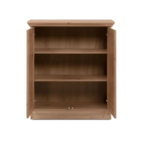 Credenza 2 Ante 80x35x90 cm Legno Rovere Anticato con Ripiani Interni