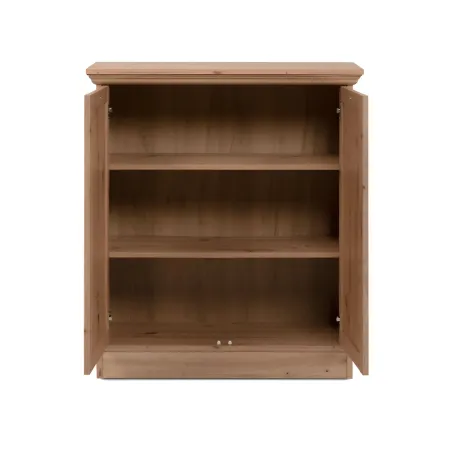 Credenza 2 Ante 80x35x90 cm Legno Rovere Anticato con Ripiani Interni