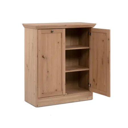 Credenza 2 Ante 80x35x90 cm Legno Rovere Anticato con Ripiani Interni
