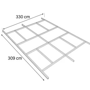 Kit di Fondazione per Casetta da Giardino 330x309 cm Acciaio Zincato 2