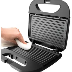 Tostiera Compatta Acciaio Inox 21,5x21,5x7,5 cm 750 W Nera Oro 2