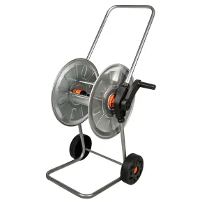 Carrello Avvolgitubo Zincato Portata fino a 50 m Tubo 1/2" Resistente
