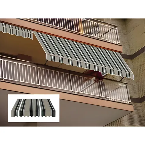 Tenda da Sole a Caduta 100x245 cm per Balcone Poliestere Verde
