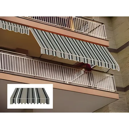 Tenda da Sole a Caduta 100x245 cm per Balcone Poliestere Verde