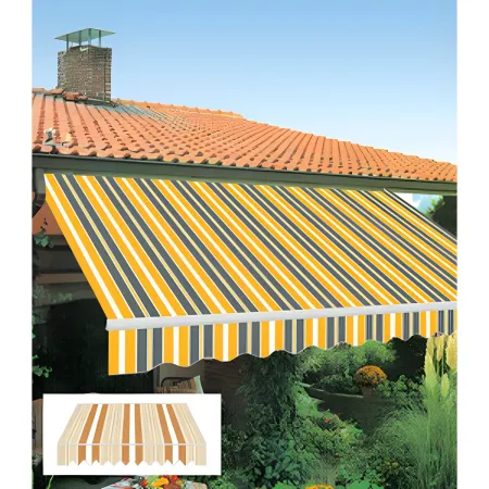 Tenda da Sole Bracci Retrattili 295x200 cm Alluminio Arancione Beige