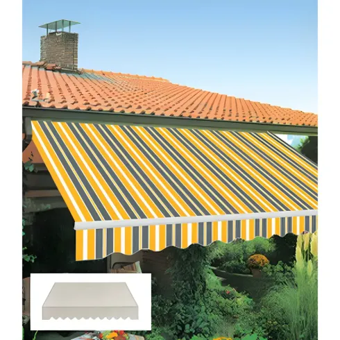 Tenda da Sole Avvolgibile 395x250 cm con Bracci Retrattili Tortora