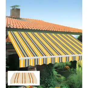 Tenda da Sole Bracci Retrattili 395x250 cm Alluminio Arancione Beige 2