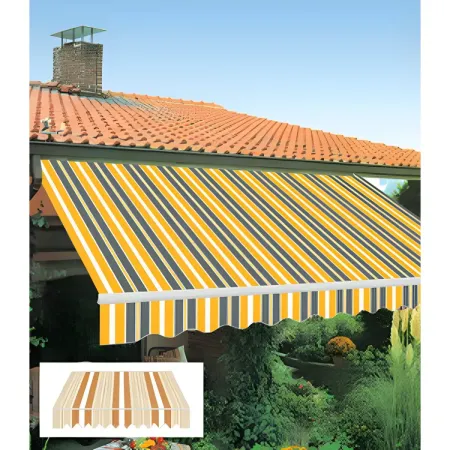 Tenda da Sole Bracci Retrattili 395x250 cm Alluminio Arancione Beige