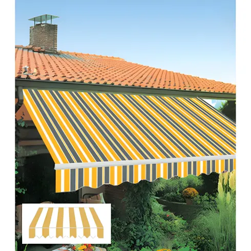 Tenda da Sole Avvolgibile 295x200 cm Bracci Retrattili Bianco Giallo