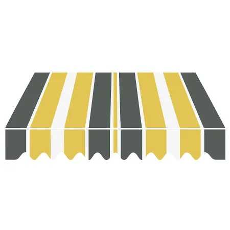 Tenda da Sole Avvolgibile 295x200 cm Bracci Retrattili Giallo Grigio