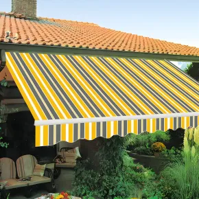 Tenda da Sole Avvolgibile 395x250 cm Bracci Retrattili Giallo Grigio 2