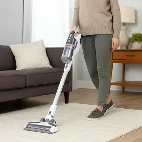 Scopa Elettrica Senza Fili Black and Decker 18V 2.5Ah Bianca Viola 2
