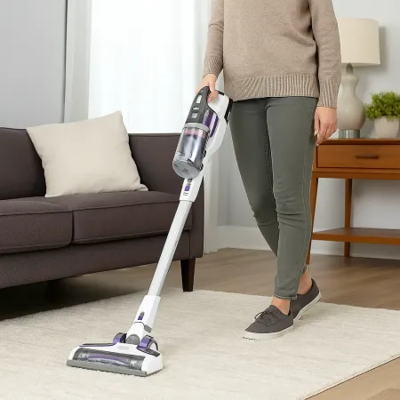 Scopa Elettrica Senza Fili Black and Decker 18V 2.5Ah Bianca Viola