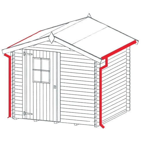 Kit C Grondaia Zincata Casette Legno Falde 260 e 300 cm con Accessori