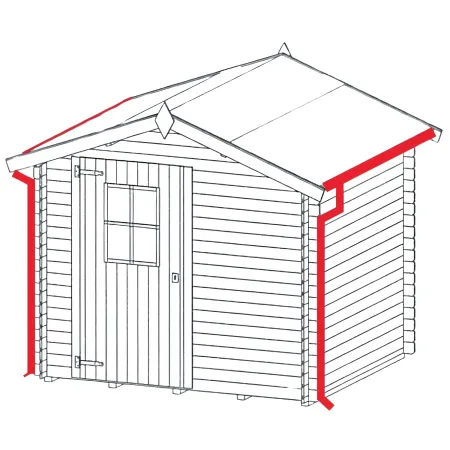 Kit D Grondaia Zincata Casette Legno Falde 301 e 349 cm con Accessori