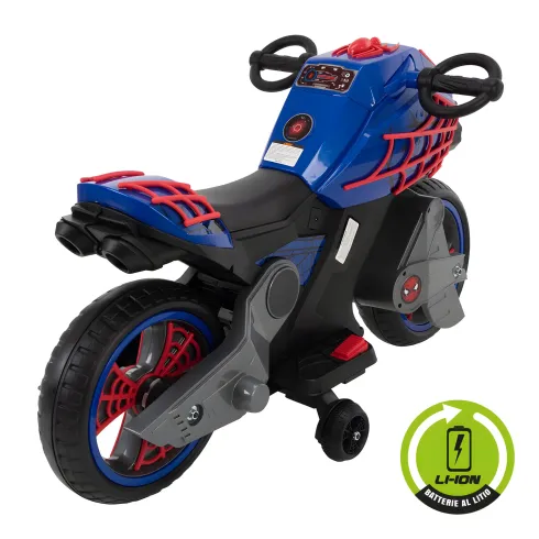 Moto Elettrica Bambini Spiderman Ricaricabile Batteria 7,2V a Litio