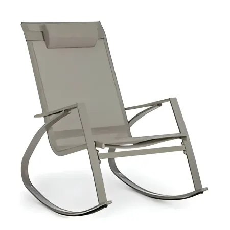Sedia Dondolo da Esterno in Acciaio 60x104x95 cm con Poggiatesta