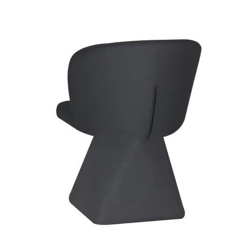 Set 2 Sedie Girevoli in Tessuto Grigio Scuro con Base Piramidale