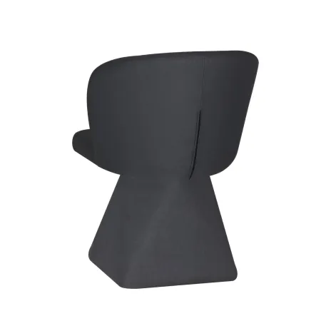 Set 2 Sedie Girevoli in Tessuto Grigio Scuro con Base Piramidale