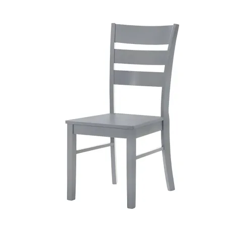 Set 2 Sedie in Legno Grigio da Interno con Schienale Alto