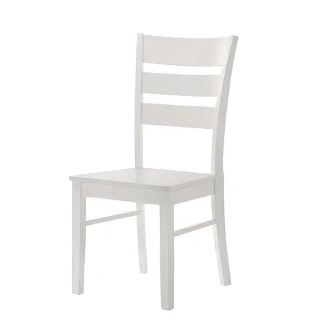 Set 2 Sedie in Legno Bianco da Interno con Schienale Alto