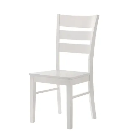Set 2 Sedie in Legno Bianco da Interno con Schienale Alto