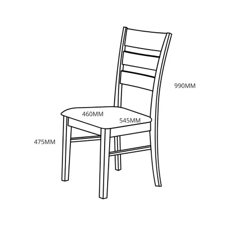 Set 2 Sedie in Legno Bianco da Interno con Schienale Alto