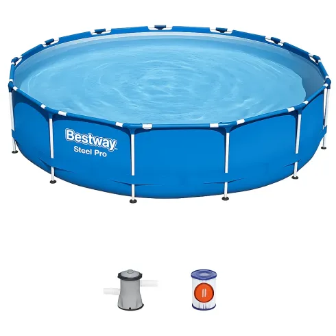 Piscina Fuori Terra con Telaio 396x84 cm con Telaio e Pompa Filtrante