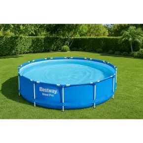 Piscina Fuori Terra con Telaio 396x84 cm con Telaio e Pompa Filtrante 2