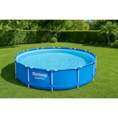 Piscina Fuori Terra con Telaio 396x84 cm con Telaio e Pompa Filtrante