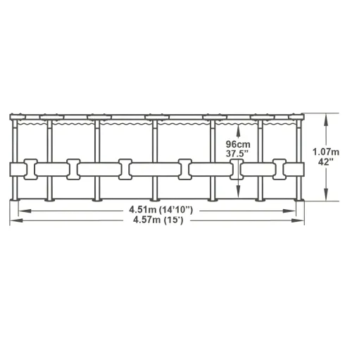 Piscina Fuori Terra Telaio 457x107 cm Scaletta Esterna Pompa Filtrante