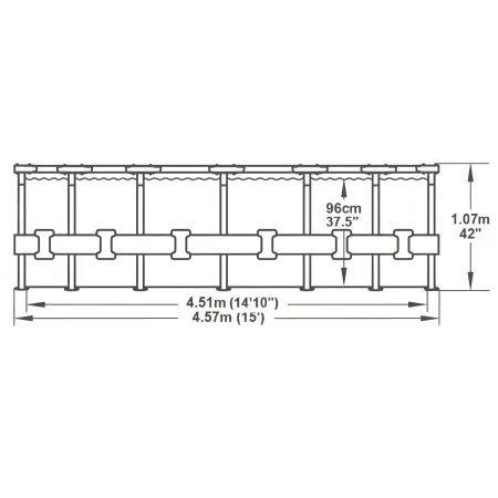 Piscina Fuori Terra Telaio 457x107 cm Scaletta Esterna Pompa Filtrante