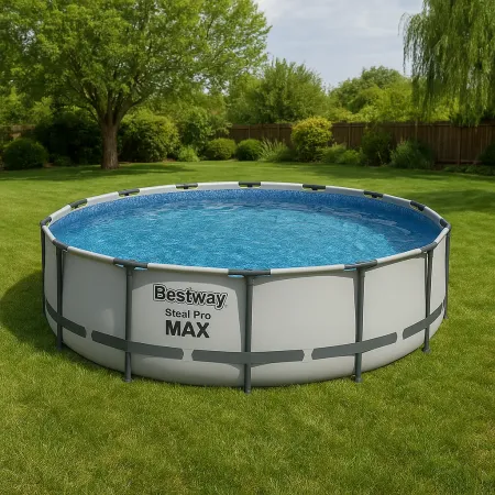 Piscina Fuori Terra Telaio 457x107 cm Scaletta Esterna Pompa Filtrante
