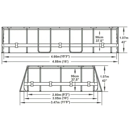 Piscina Ovale Fuori Terra 488x305x107 cm con Telaio e Pompa Filtrante