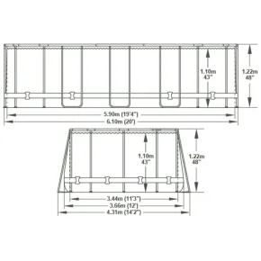 Piscina Fuori Terra 610x366x122 cm Rivestimento in Legno con Pompa 2