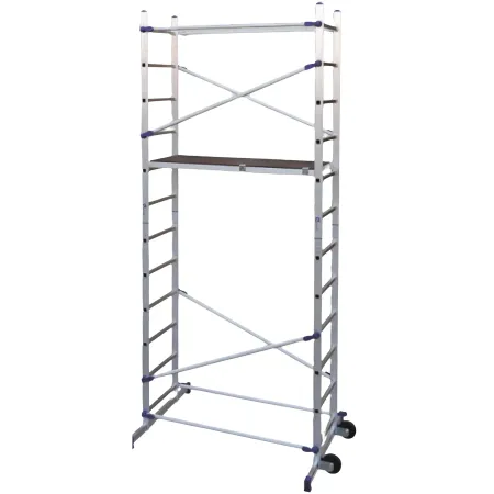 Trabattello Alluminio Professionale 2 Alzate h 365 cm Piano Antiscivolo